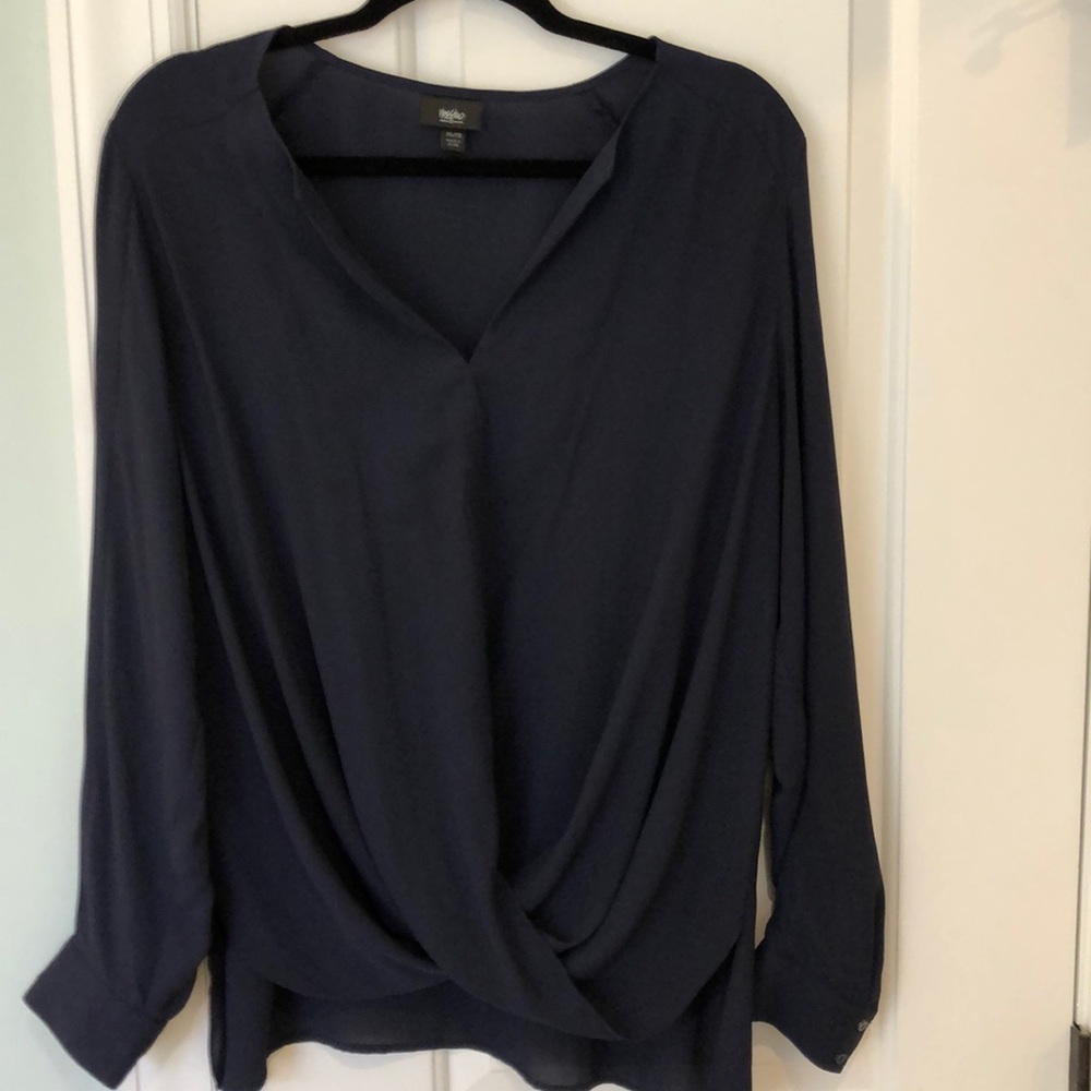 Dark blue long sleeve blouse